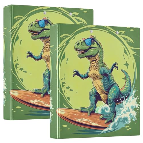 Classeur 3 anneaux format A4 Dinosaur Surfing lot de 2 classeurs pour 200 feuilles