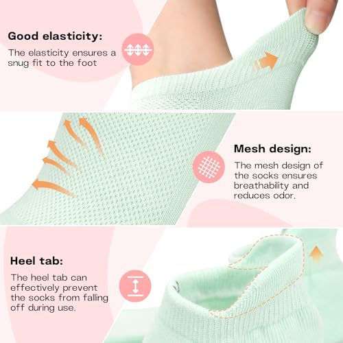 Muezna 6 Pairs Pilates Grip Socks for Women, Non Slip Yoga Socks with Grips, Grippy Socks for Barre, and Hospital3