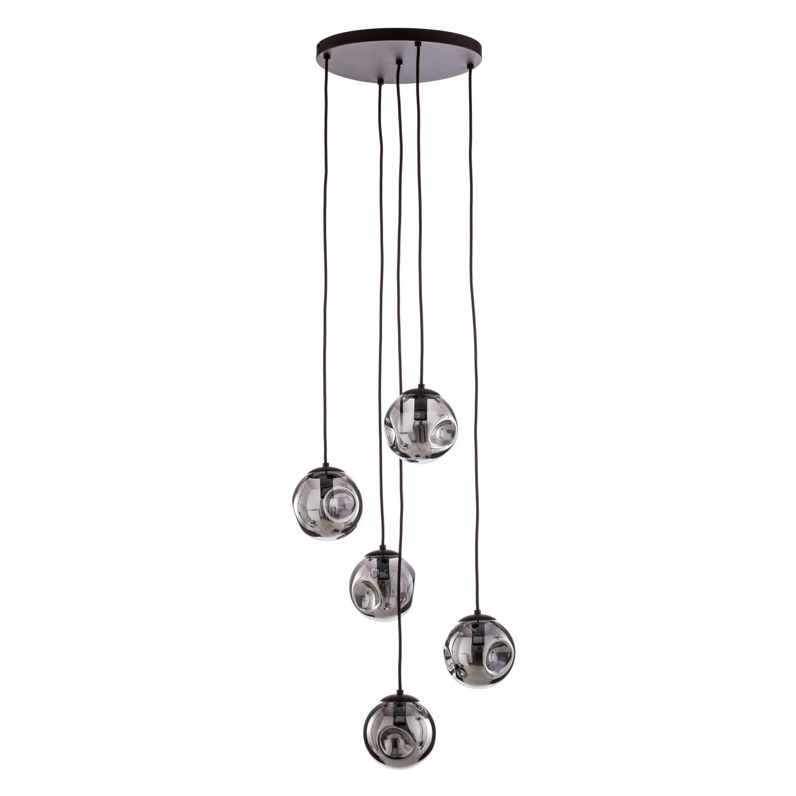 Ceiling Light 'Valentina' dimmable (Design) in Silver Made of Glass for e.g. Living Room & Dining Room (5 Light Sources, E14) from Lindby | Pendant Lighting, lamp, Hanging lamp, lamp, Ceiling lamp