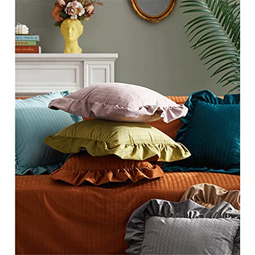 Coussin canapé daim velours 60x60 cm rétro avec volant pour décoration salon - 4