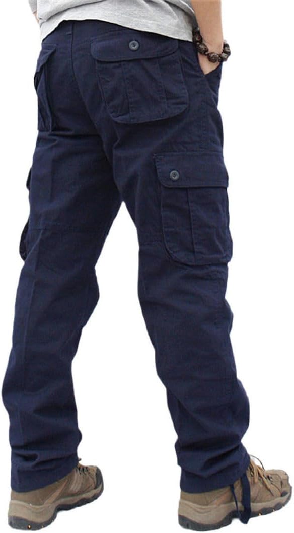 Haitpant Men's Tactical Cargo Pants Loose Fit Military Work Trousers, Casual Army Style Multi-Pocket Straight Leg Overalls