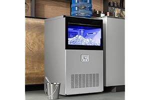 120LBS/24H Ice Water Bottle Maker Machine with 33LBS Storage Bin