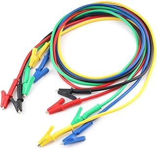 Alligator Clips Electrical, Alligator Cips with Wires Test Cable Double-Ended Clips, Alligator Clips Insulated Test Cable 5colors 5Pieces 45inches