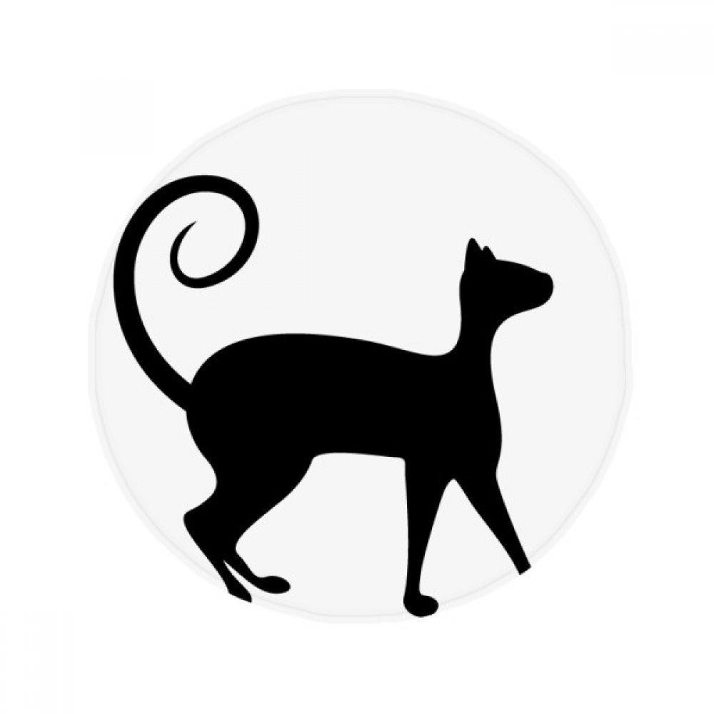 Tapis de chat noir antidérapant rond de 50 cm pour entrée de cuisine