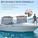 Garvee Universal 4 Bow Bimini Top Replacement Canvas & Detachable Sidewalls with Storage Boot, 600D Marine Grade Sun Shade Boat Canopy with Mesh Side Blocks, No Frame, 97-103