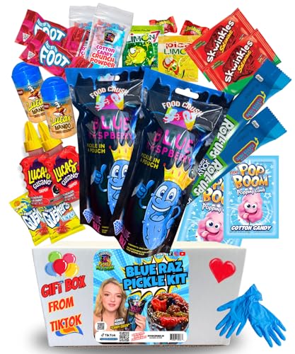 Blue Raspberry Pickle Kit-Double Sized-Mexican Candy Gift Box-Tiktok Trend Item by Food Crush