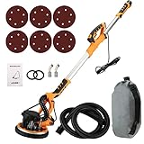 【Lampe LED Intégrée】Éclairage LED à 360 ° et design de bord amovible pour un ponçage facile dans les zones sombres et les coins étroits: notre ponceuse de plaques de plâtre dispose d'un éclairage LED double couche qui illumine chaque détail et garantit des résultats parfaits même en cas de manque de lumière. La conception de bord amovible vous permet de polir les coins et les espaces étroits, ce qui les rend adaptés à une variété d'environnements de ponçage et vous permet de travailler plus efficacement et avec plus de précision.