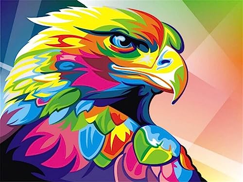 Peinture à l'huile par numéros kit complet animaux toile loisir créatif 50x40cm