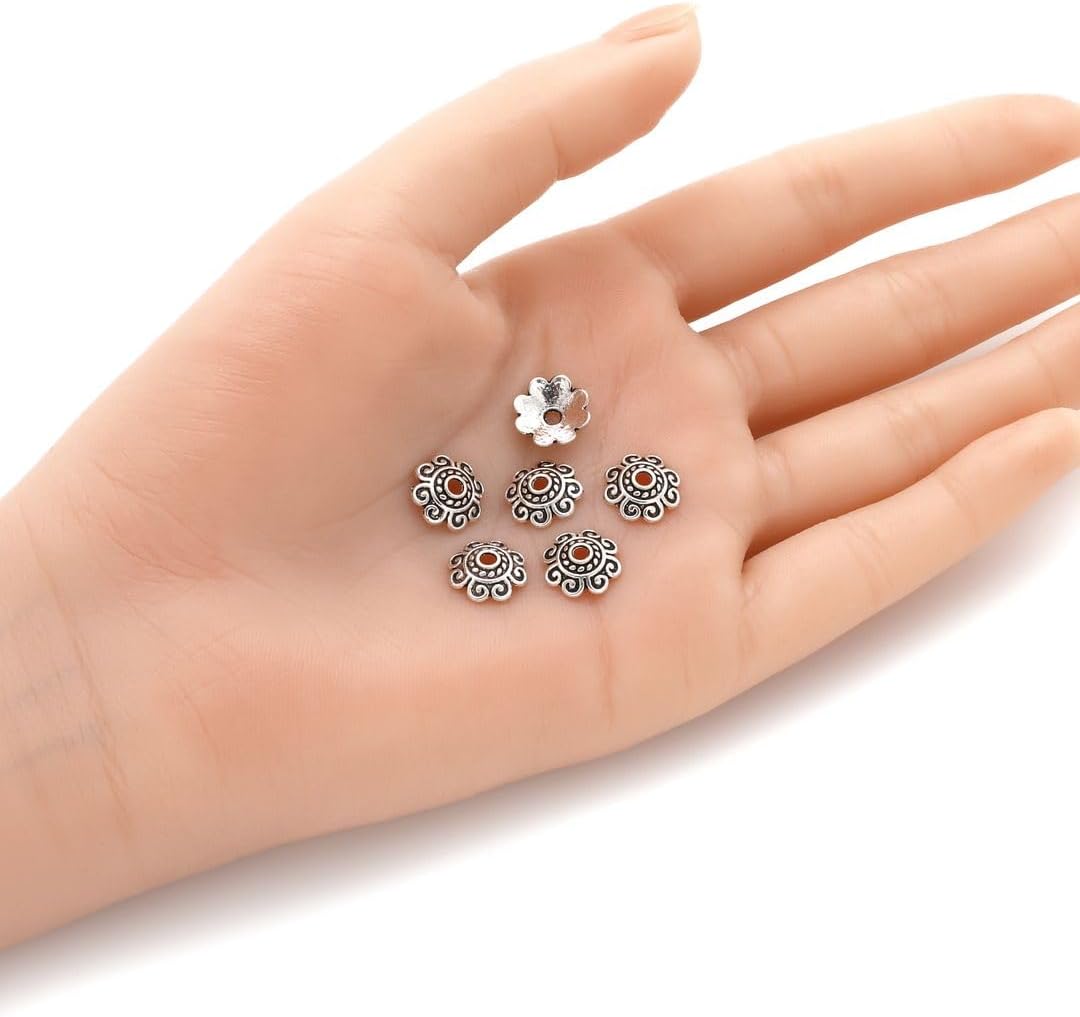 800pcs Infinity Spiral Design Bead Caps Endcap 10mm Antique Silver