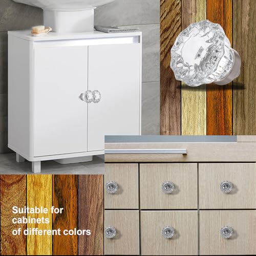 Image of 4 Pack Brushed Nickel Crystal Cabinet Knobs for Drawer,1.5 inch