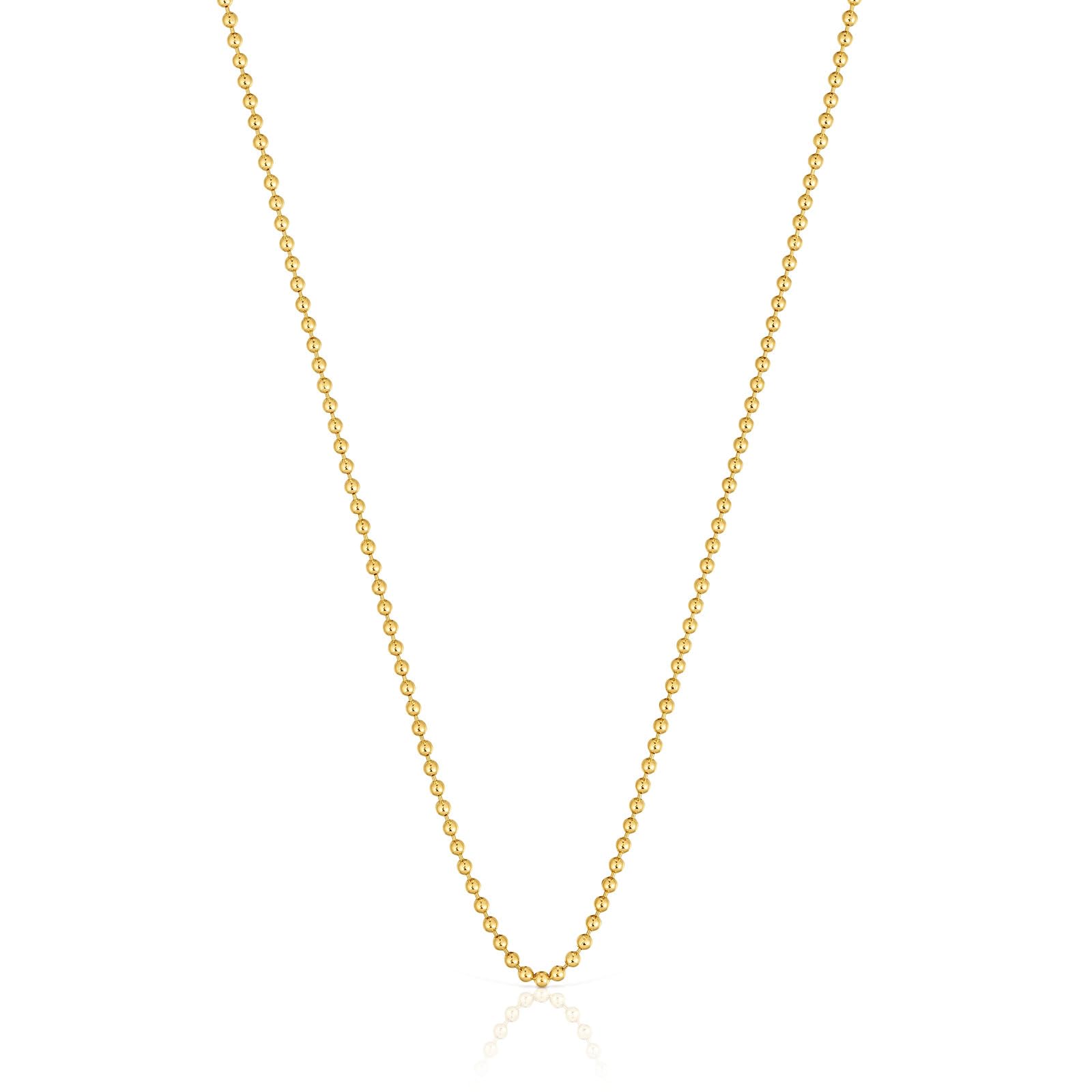 TOUS Gargantilla para Mujer con Baño de Oro de 18 Kt sobre Plata de Primera Ley con Bolas, 45 cm de Largo,Colección Basics