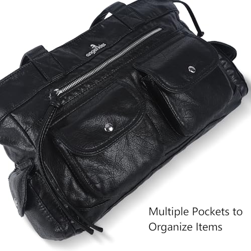 Angel Kiss Handbags for Women Soft Vegan Leather Purses Multiple Pockets Shoulder Bags Ladies Roomy Zippers Tote Bag3