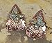 Elaine Coyne Forged Copper and Patina Brass Neo-Victorian Butterfly on Filigree Teardrop Earrings