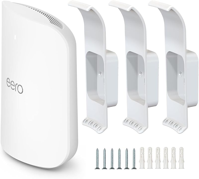 Wall Mount Holder Compatible with eero Max 7 (3 Pack) | Sturdy ABS Construction, Hidden Router Cable, Space Saving, Screw-Mounted, Clean Wall Setup, Stand Bracket for eero Max 7