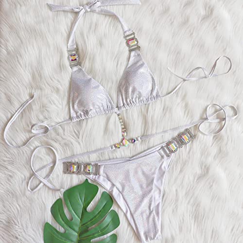 Ensemble bandeau tankini blanc taille L extensible pour femme active de natation - 4