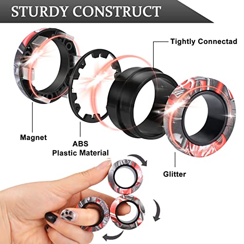 image for Cevioce 3Pcs Magnetic Rings Fidget Toy Set, Idea ADHD Anxiety Magnetic