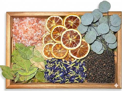 Varonite Fresh Start Simmering Potpourri Energizing Aromatherapy with Lemon Bay Leaf Eucalyptus Pink Salts Pepper Butterfly Pea Simmer Pot Mix Spring Summer for Mothers Day Christmas
