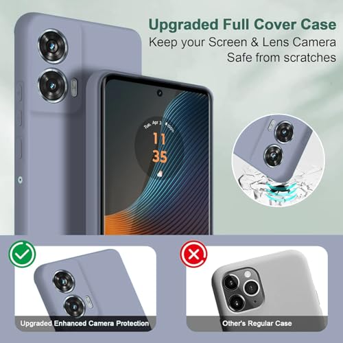 Image of DIZORO Microfiber Candy Case for Motorola Edge 50 Fusion Smooth Touch Cushion Liquid Soft Silicone Gel Rubber Phone Cases Non-Slip Full Body Protective Shockproof Back Cover case Lavender Grey