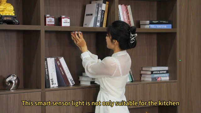 Image of Motion Sensor Indoor Cupboard Light, Wireless USB Rechargeable LED | 8 LED Night Light, Under Cabinet Lighting, For Wardrobe Kitchen Counter