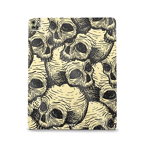 Image of MightySkins Carbon Fiber Skin Compatible with Apple iPad Pro 12.9 inch M2 6th Gen (2022) Full Wrap Kit - Inked Skulls | Protective, Durable Textured Carbon Fiber Finish | Easy to Apply | Made in The USA
