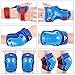 Youth Kids Knee Pad Elbow Pads Guards Protective Gear Set for Skates Skateboard Rollerblade Roller Cycling Bike Inline Scooter Riding, Toddler Wrist Guards for Sports Blue