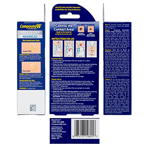 Image of Compound W Freeze Off Advanced Wart Remover, Precision Tip Accu-Freeze Applicator, 15 Wart Removal Treatments