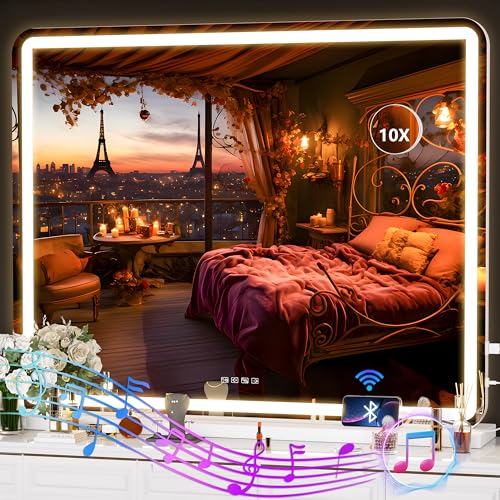 Hasipu Vanity Mirror with Lights and Bluetooth Speaker...