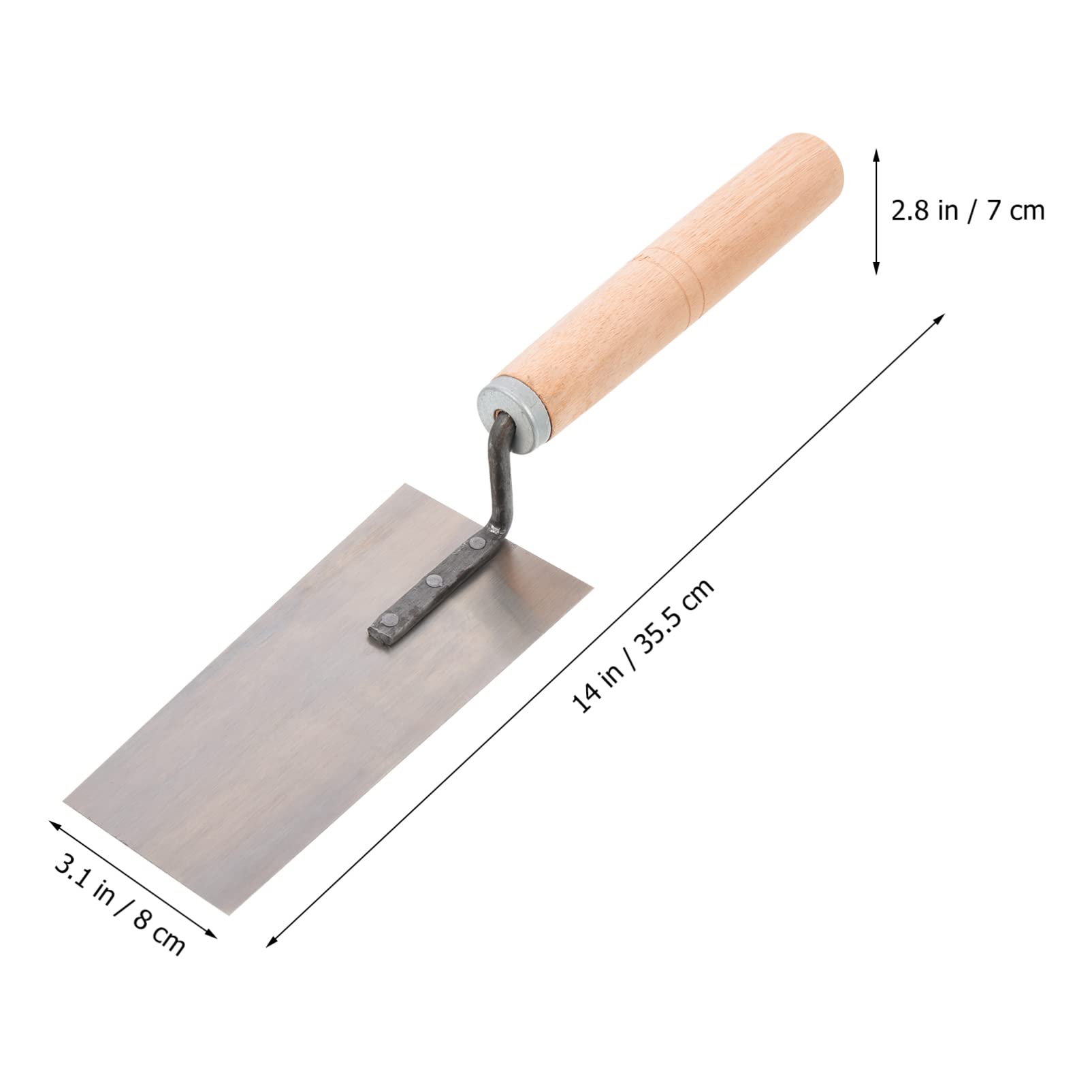 Cazzuola per Finitura in Acciaio Inox 5 Pezzi per Muratura | Impugnatura in Legno, Struttura Ribattuta, per Cemento e Intonaco, Set da 5 Strumenti