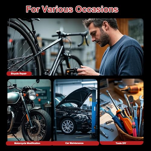 ATsafepro Chave de torque de 3/8 polegadas - 3/8 Drive Dual Scales 5-50 Ft-Lb/6,8-68 Nm, 72 dentes c