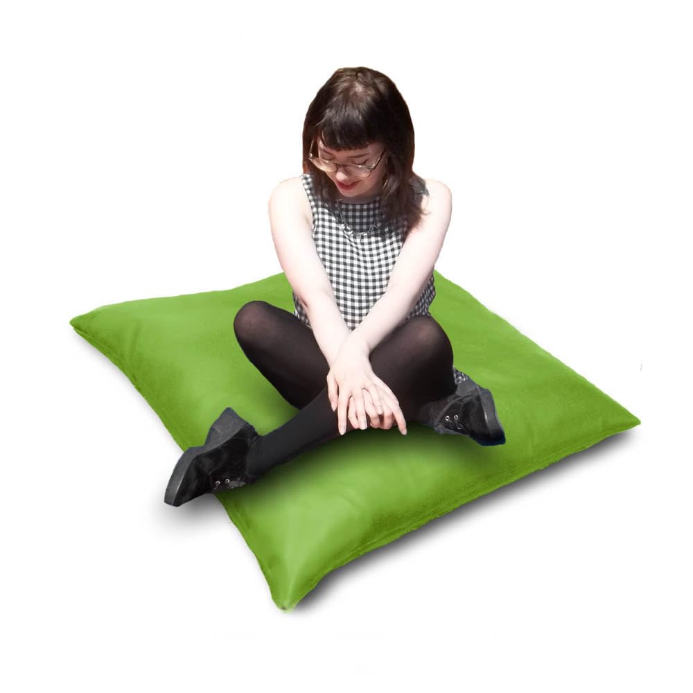 Bean Bag Beanbag Cushions, Faux Leather, Seat Pillow Lounger Couch, for All Ages. Filling Included, Fire Retardant Covers & Filling. (Lime Green, XL - 140 x 91cm)