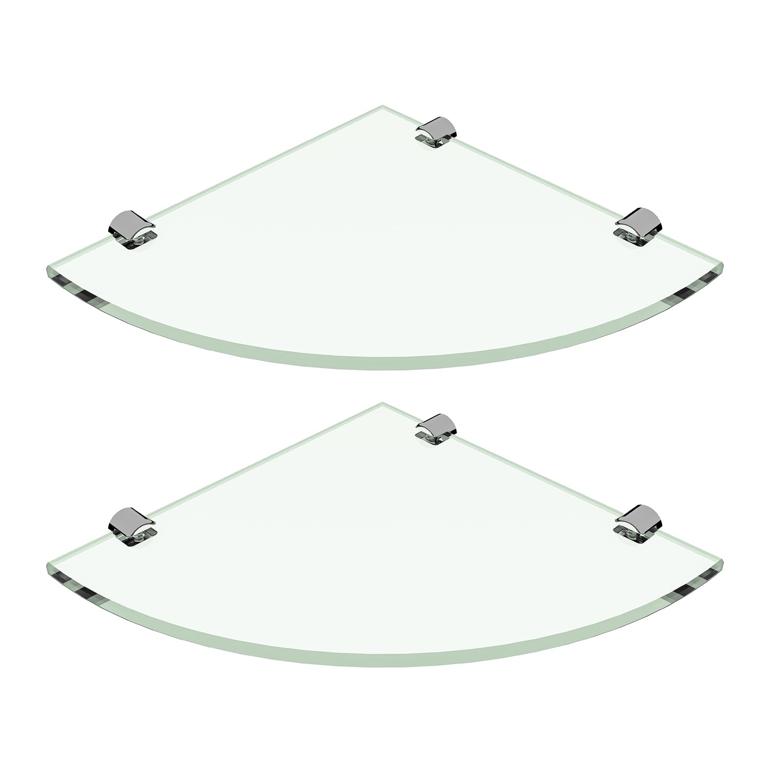YTTSOYTS 2-Pack Glass Shower Caddy 10 Corner Glass Shower Shelf 5 16 8mm Tempered Glass Wall Mount Shower