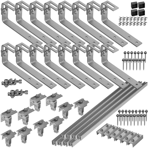 Avoltik Solar Halterung Bitumen-Dach I Set für 4 PV Module 30-45mm I Solarmodul Halterung für Bitumâ€¦ – Miniatur