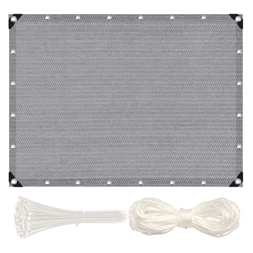 MEEYI Balkon Sichtschutz 70x200cm Balkonbespannung Balkonsichtschutz Balkonverkleidung Sonnenschutz HDPE Gewebe UV-Schutz für Terrasse und Zaun mit Kabelbinder und Kordel grau