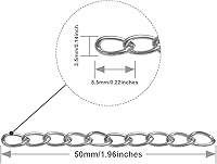 Vista 2 de 100 cadenas extensoras de plata para hacer joyas, cadena de extensión extraíble de acero inoxidable para hacer collares, pulseras, tobilleras