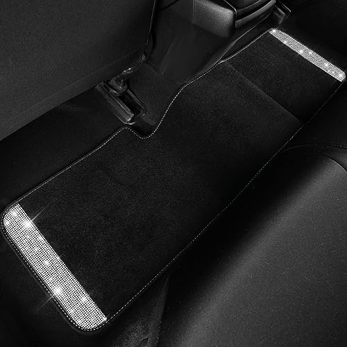 image for CAR PASS 3 Row Bling Diamond Car Mats Shining Carpet Rhinestones Spark