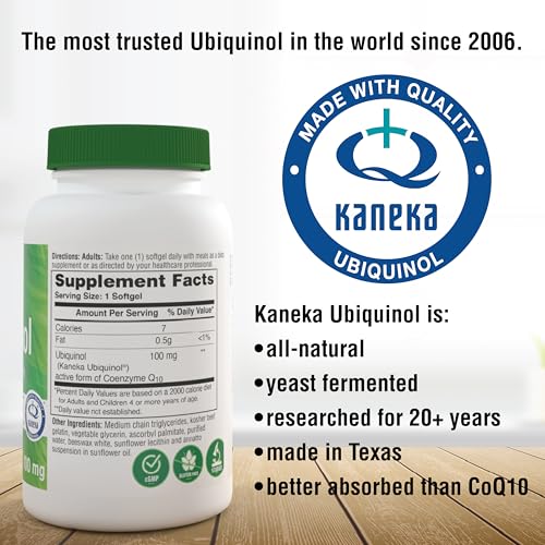 Image of Health Thru Nutrition Ubiquinol 100mg 120 Softgels Kaneka QH Active CoQ10 | Reduced Form CoQ-10 Supplement, High Absorption, Cardiovascular & Mitochondria Function Support, 3rd Party Tested, Non-GMO