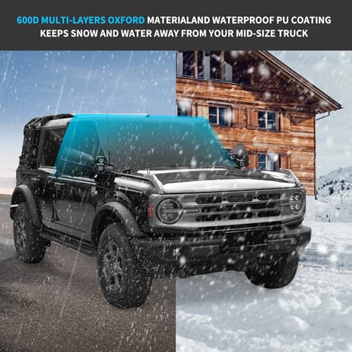 Image of Z8 Windshield Cover for Ice and Snow,Ford Bronco 600D Windshield Snow Cover with Side Mirror Cover Winter Frost Hail Protector Windshield Accessories(Not Fit Bronco Sport /Everglades)