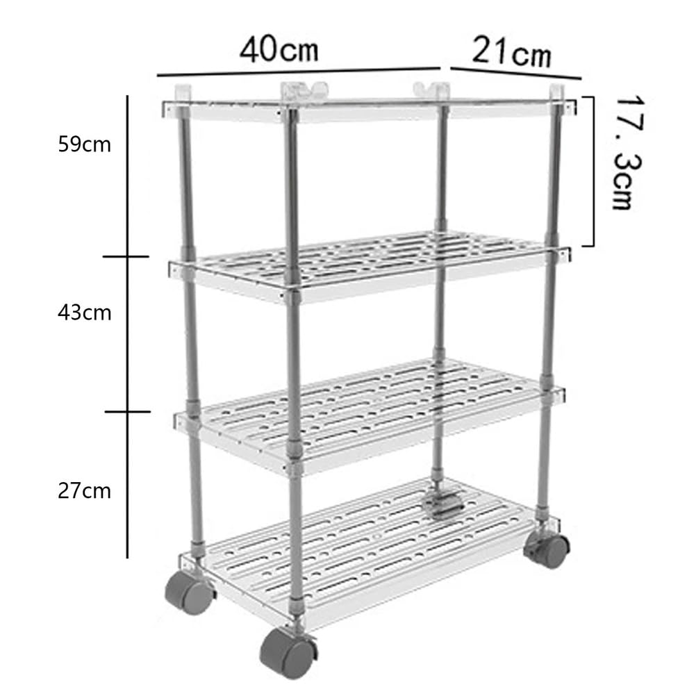 Carrello portautensili a 3 livelli, scaffale mobile per cucina, bagno, lavanderia e ufficio, scaffale multiuso in grigio, opzioni versatili a 2/3/4 ripiani disponibili