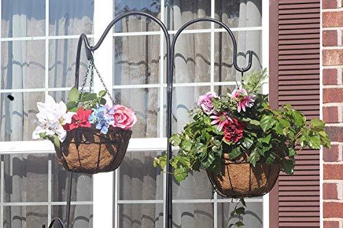 Ashman 14 Inch Metal Hanging Planter Basket With Coco Coir Liner Round Wire Plant Holder Chain Porch Decor Flower Pots Hanger Garden Decoration Indoor Outdoor Watering Hanging Baskets (4) #TOP3