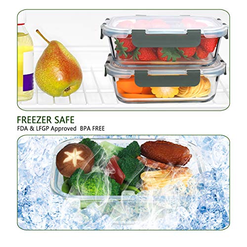 M Mcirco [8-Pack,30 Oz] Glass Meal Prep Containers,Glass Food Storage Containers,Airtight Glass Lunch Containers With Lids - Bpa-Free Microwave, Oven, Freezer And Dishwasher #TOP4