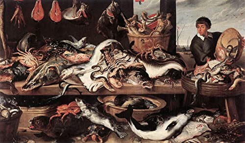 Tableau Poissonnerie Frans Snyders affiche impression d'art décoration 60x90