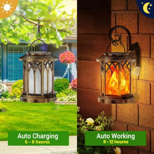 Lanterne Solaire Extérieure Effet Flamme IP65 GEARLITE
