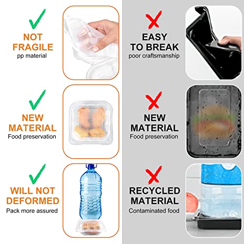 Dodheg 24 Pcs Clear Clamshell Take Out Containers, Plastic Food Container, Disposable Plastic To Go Containers, For Cakes, Hamburger, Etc, 6 X 6 Inch #TOP1