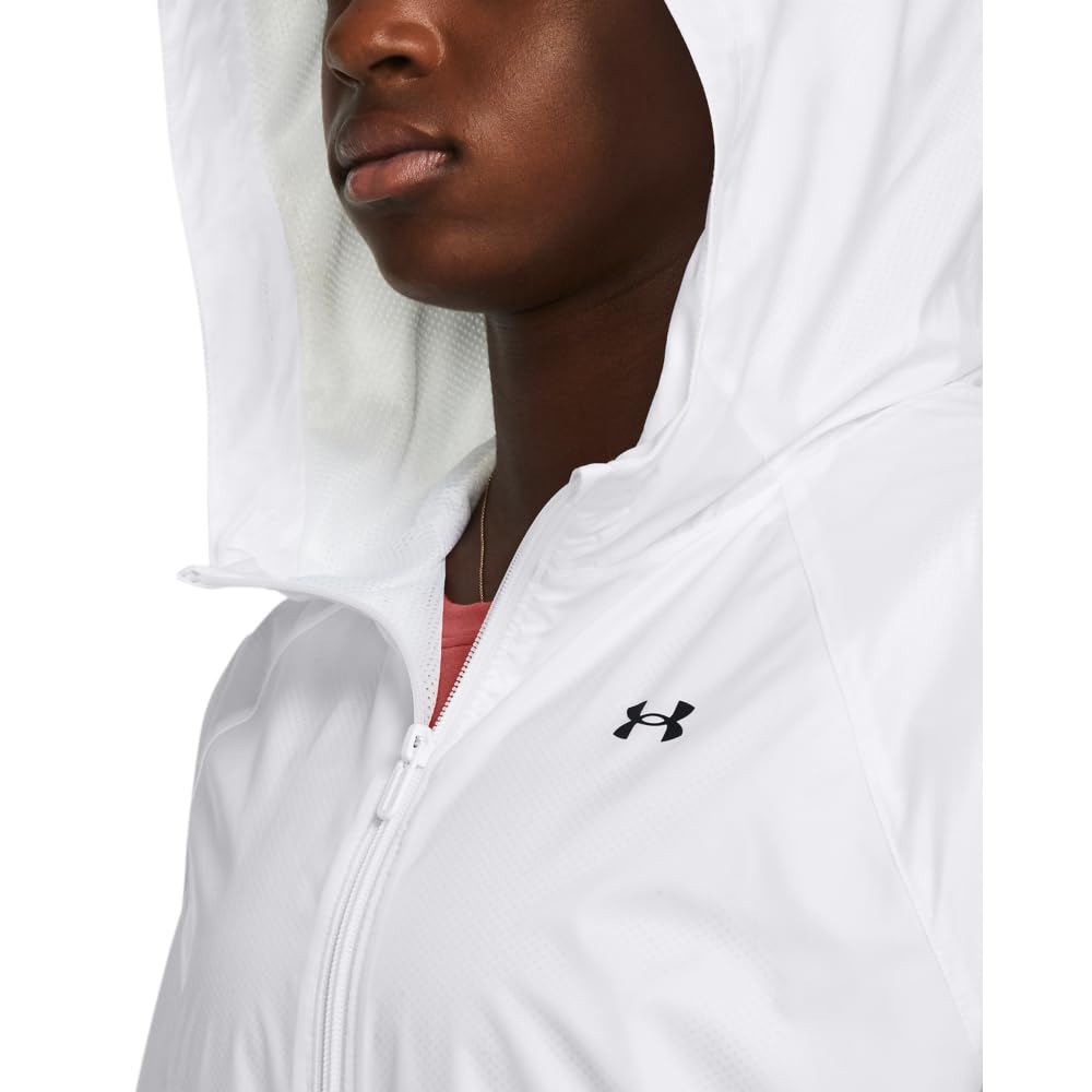 Under Armour Women's Sport Windbreaker Jacket, (100) White / / Black, Large