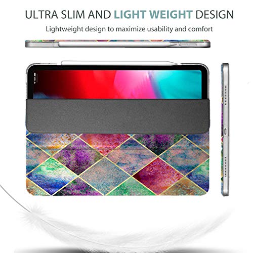 Image of DuraSafe Cases for iPad PRO 11 Inch 2 [ Pro 11 2nd 2020 ] Generation A2228 A2068 A2230 MY232HN /A MXDC2HN /A MXDE2HN /A MXDD2HN /A Ultra Slim Smart Auto Sleep /Wake Printed PC Cover - Diamond Grid