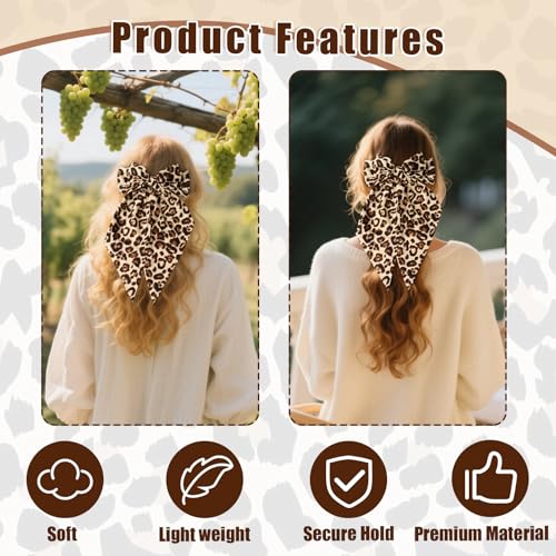 Lazo grande para cabello con estampado de leopardo miniatura 4