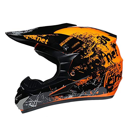 Adult Motocross Helmet Mx Off Road Helmet Scooter Atv Helmet D.o.t Certified Multicolor With Goggles Gloves Andmask Off-Road Motorcycle Motorcycle Helmet 4-Piece Set #TOP29