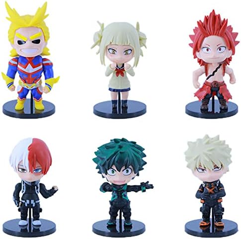 LUNK MHA Todoroki Shouto Action Figures 6Pcs Q Version Doll Model Hand-Made Ornaments Toy 10-12 CM Cake Decoration Gifts for Kids and Game Fans