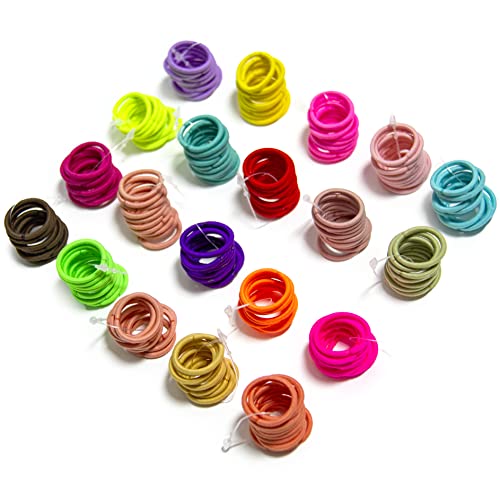 200Pcs Baby Toddler Kids Hair Ties Ouchless, Marcoido Small 1" Elastic Hair Ties Ponytail Holders For Fine To Medium,Thin/Thick Curly Hair, No Damage Hair Accessiores (3Mm X 2.5Cm, Multi-Colored) #TOP3