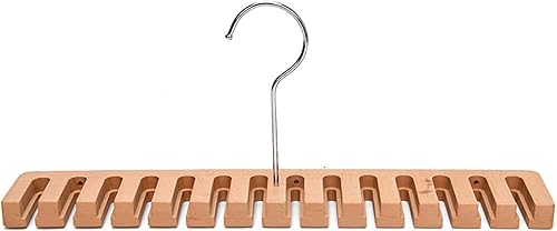 Miniatura 3 de Cinturón de madera maciza y estante para corbatas, 14 ranuras, color beige